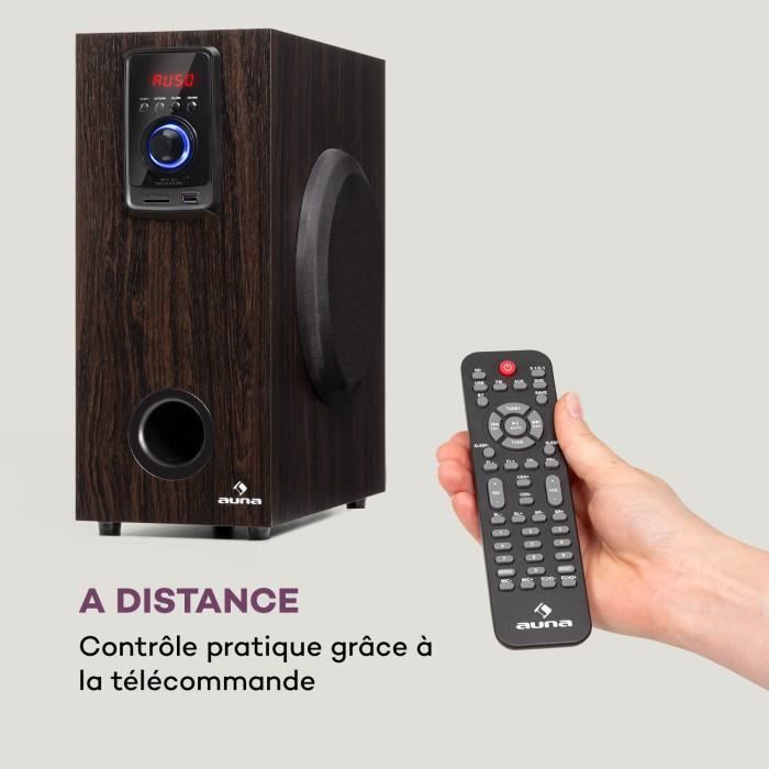 Sistema home cinema 5.1 - Auna - Suono surround - 190 W RMS - Bluetooth - USB - SD - AUX - Design in legno