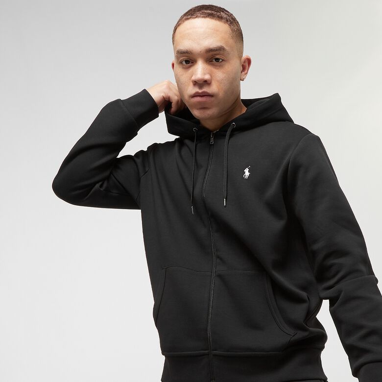 Dubbel gebreide hoodie met volledige ritssluiting