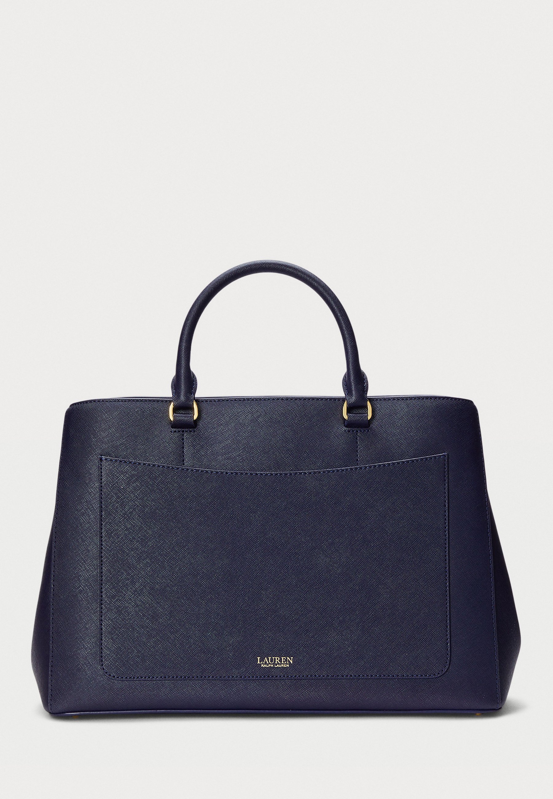 Borsa a mano grande Hanna in pelle con motivo a quadri incrociati di Lauren Ralph Lauren - Blu navy raffinato