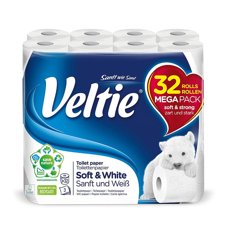 Veltie Toalettpapir 32-pakning Veltie