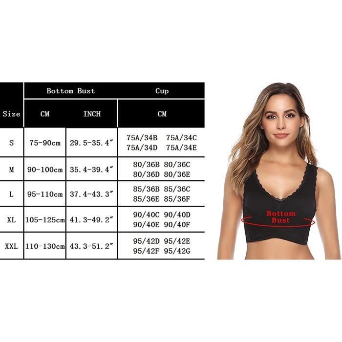 Sujetador deportivo para mujer - Cierre frontal lateral - Relleno - Yoga - Talla B - Blanco