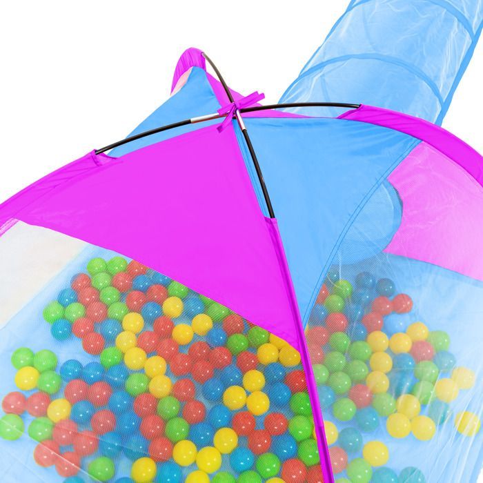 Tienda de juegos infantil - TECTAKE - Tienda de juegos infantil con túnel y 200 pelotas - Azul