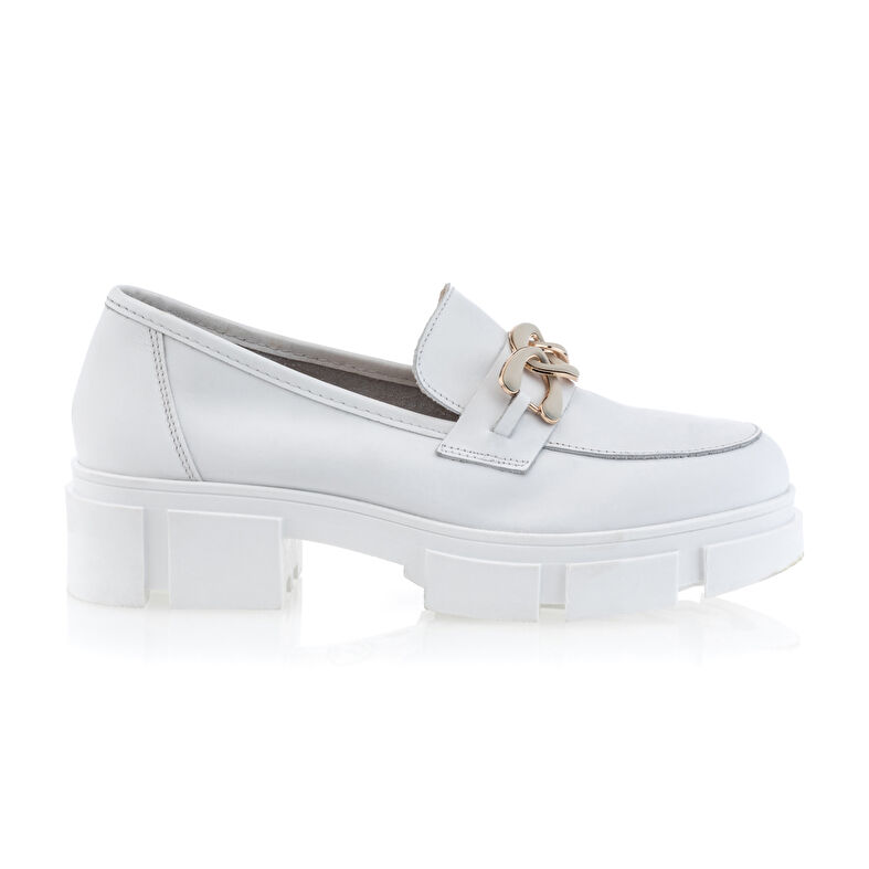 Weiße Damen-Loafer/Bootsschuhe