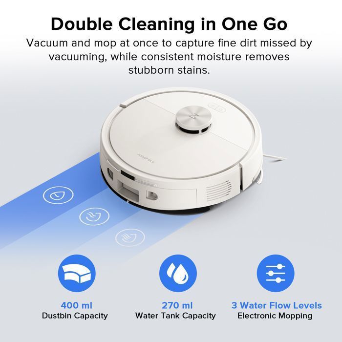 Roborock Q7 L5 Robot Vacuum Cleaner, 8000 Pa Suction, 3200mAh Battery, Up to 150 min Runtime, Dual Anti-Tangle System, Intelligent Navigation with Precise LiDAR