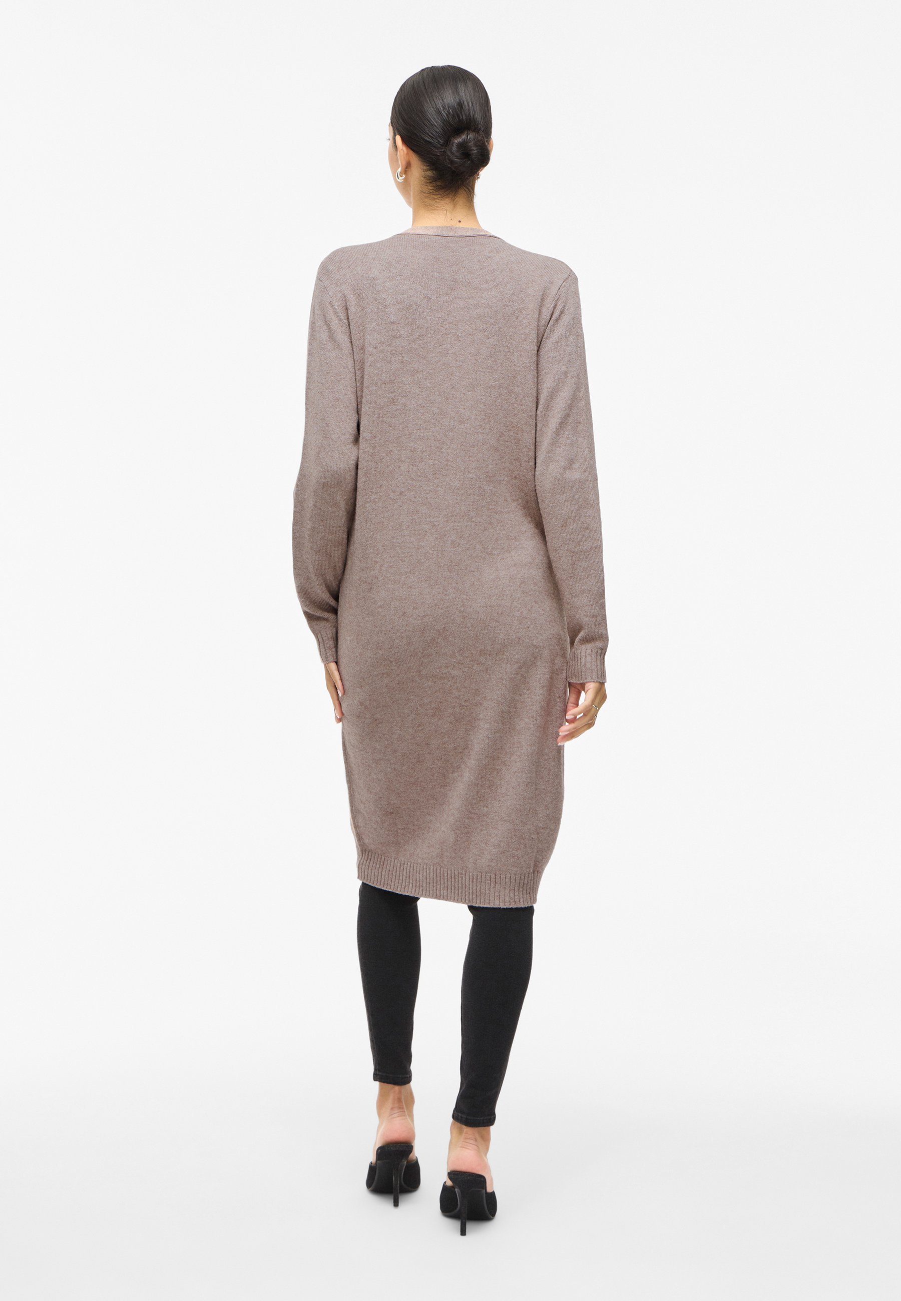 VILA VIRIL LANGE STRICKJACKE - Strickjacke - braun