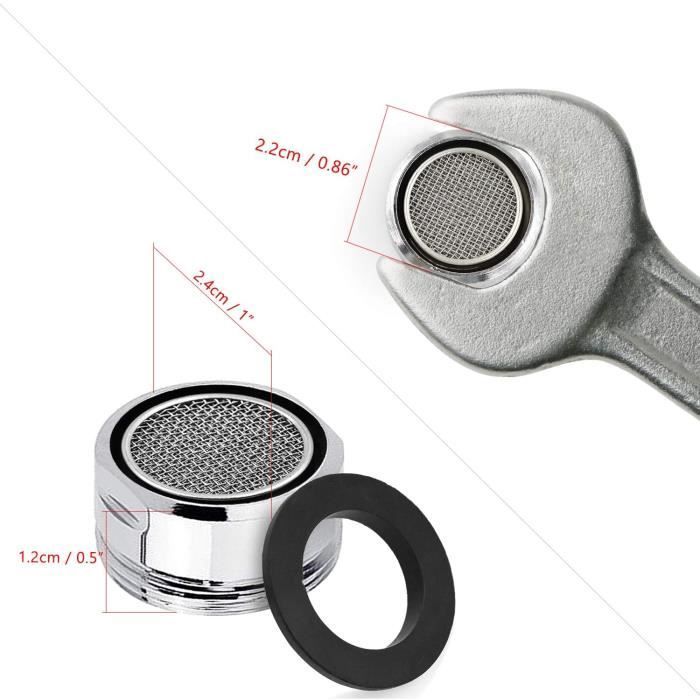 Mousseur Robinet,3pcs Aerateur Robinet Filtre Robinet avec Joint D'étanchéité Pour Cuisine,Salle de Bain(Diamètre extérieur 24MM)