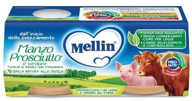 MELLIN Mellin GEHOMOGENISEERD rundvlees, ham en groenten 2 x 120 g babyvoeding