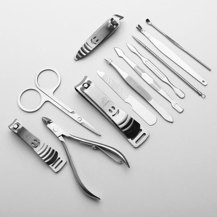 12-delige manicure- en pedicureset met nagelknippers, nagelvijlen en verzorgingssets
