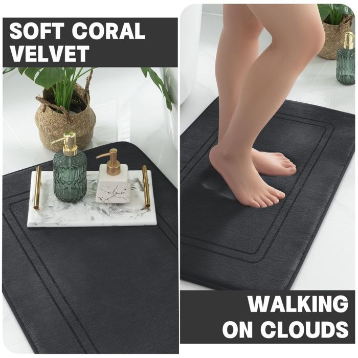 Alfombrilla de baño Ulisem - Antideslizante - Súper absorbente - Lavable a máquina - Negra 40x60 cm