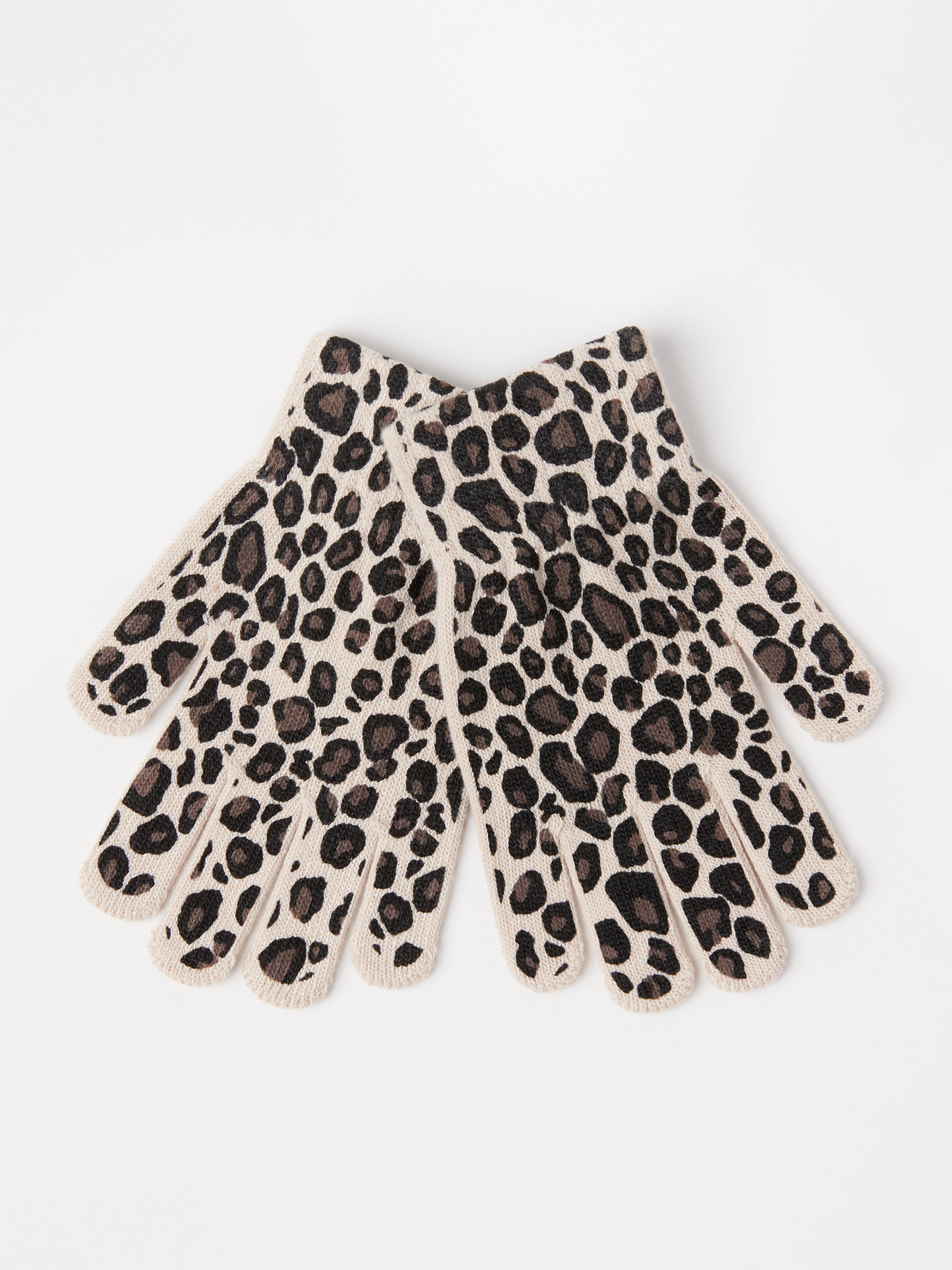 Magiske hansker med leopardmønster Lys beige