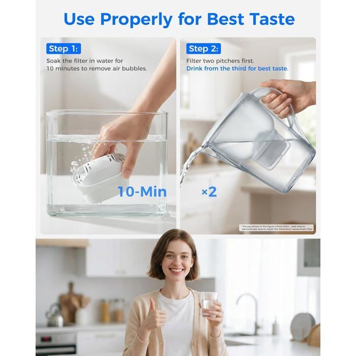 Waterdrop filterpatronen, vervanging voor Brita Maxtra+ Plus, Maxtra Pro All-in-1 waterfilter (18 stuks)