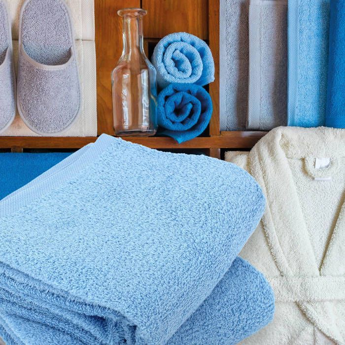 Set di 2 teli da bagno 90x150 cm ALPHA Azzurro Cielo