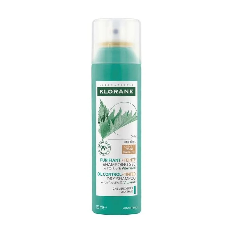 KLORANE Klorane Droogshampoo met brandnetelgeur 150 ml Voor donker haar