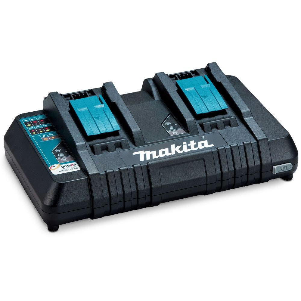 Carregador rápido de porta dupla MAKITA 18V Li-Ion DC18RD 1969360
