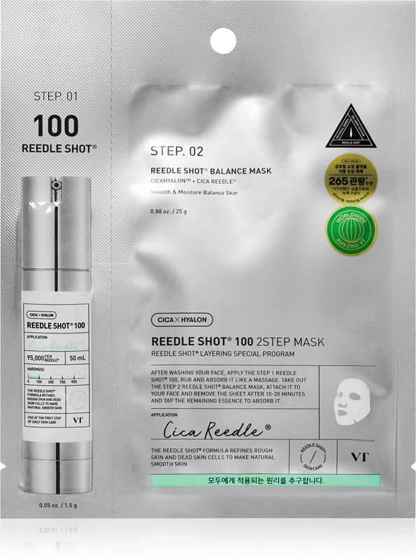 VT Cosmetics Reedle Shot 100 2-Step Mask – Intensiv regenerierende Maske für die zweiphasige Hautpflege