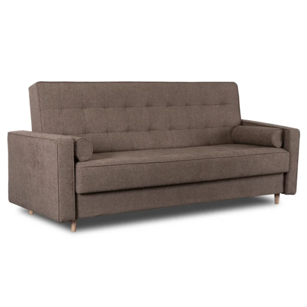 Wersalka Rozkładana Sofa Kanapa Z Funkcją Spania Dwuosobowa Brązowa MALTA
