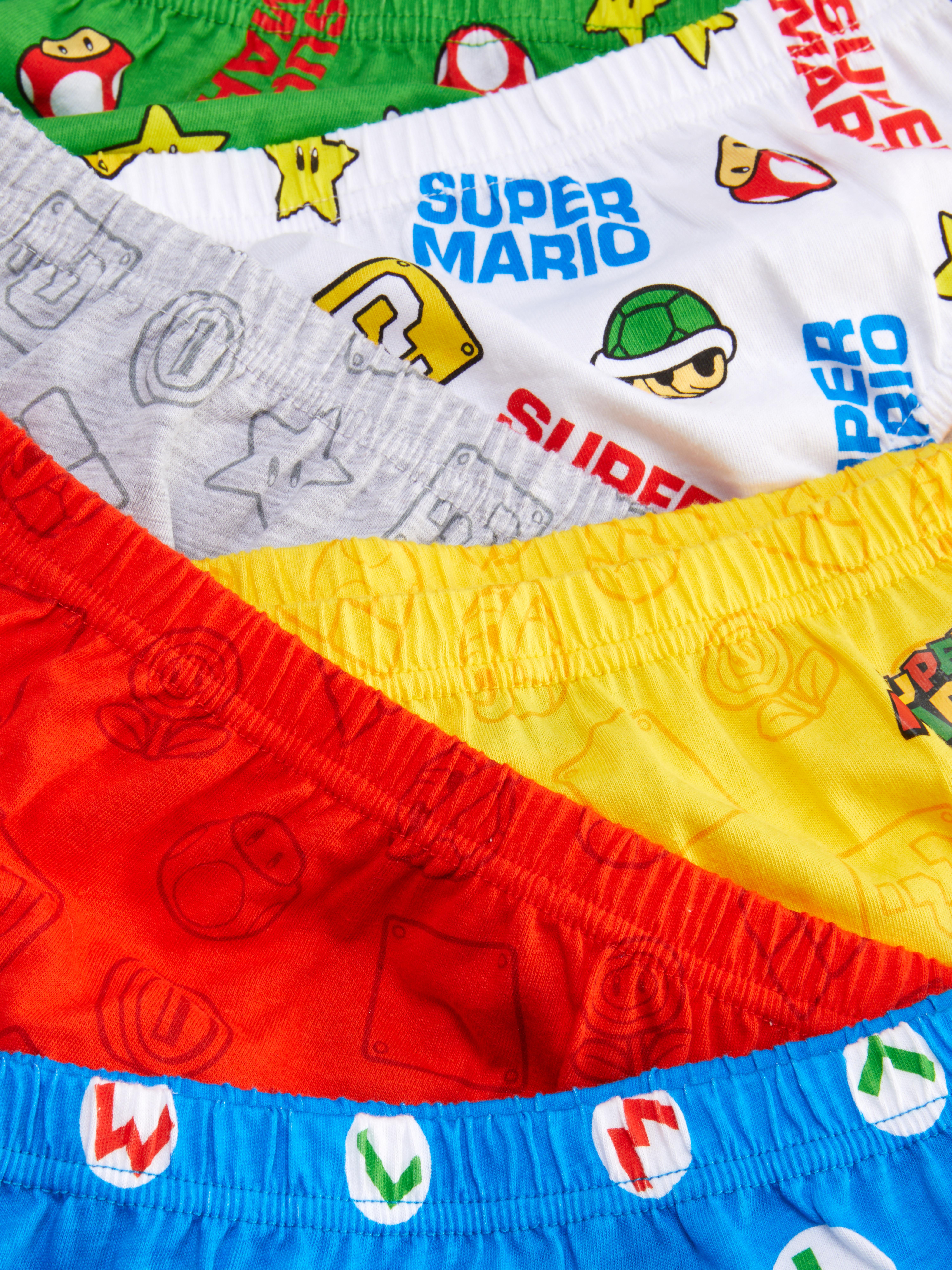 Chiloți Super Mario, set de 6 Șase chiloți colorați cu motive Super Mario