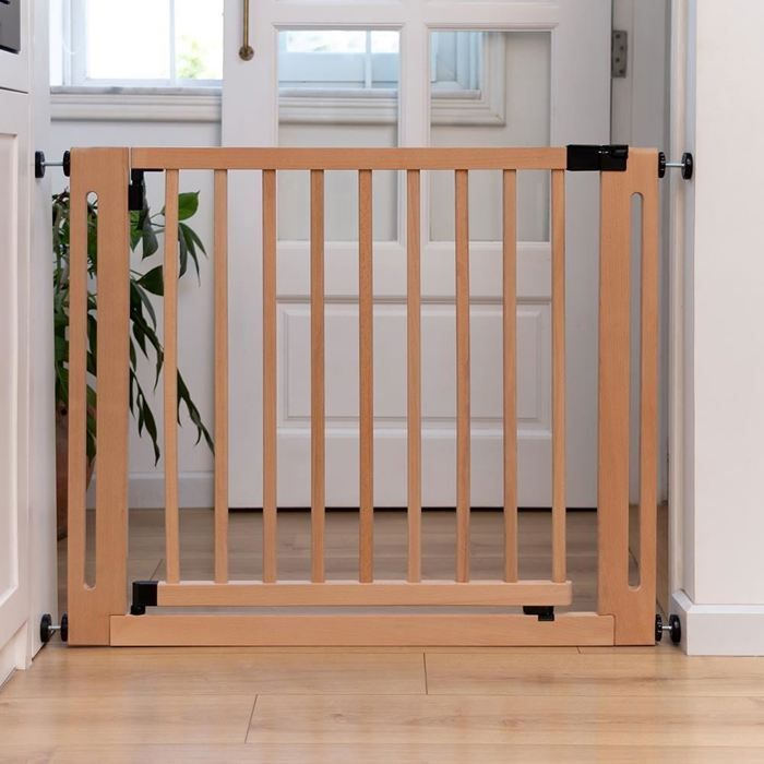 Safetots Barrière Élégante en Bois Naturel, 63cm - 71cm