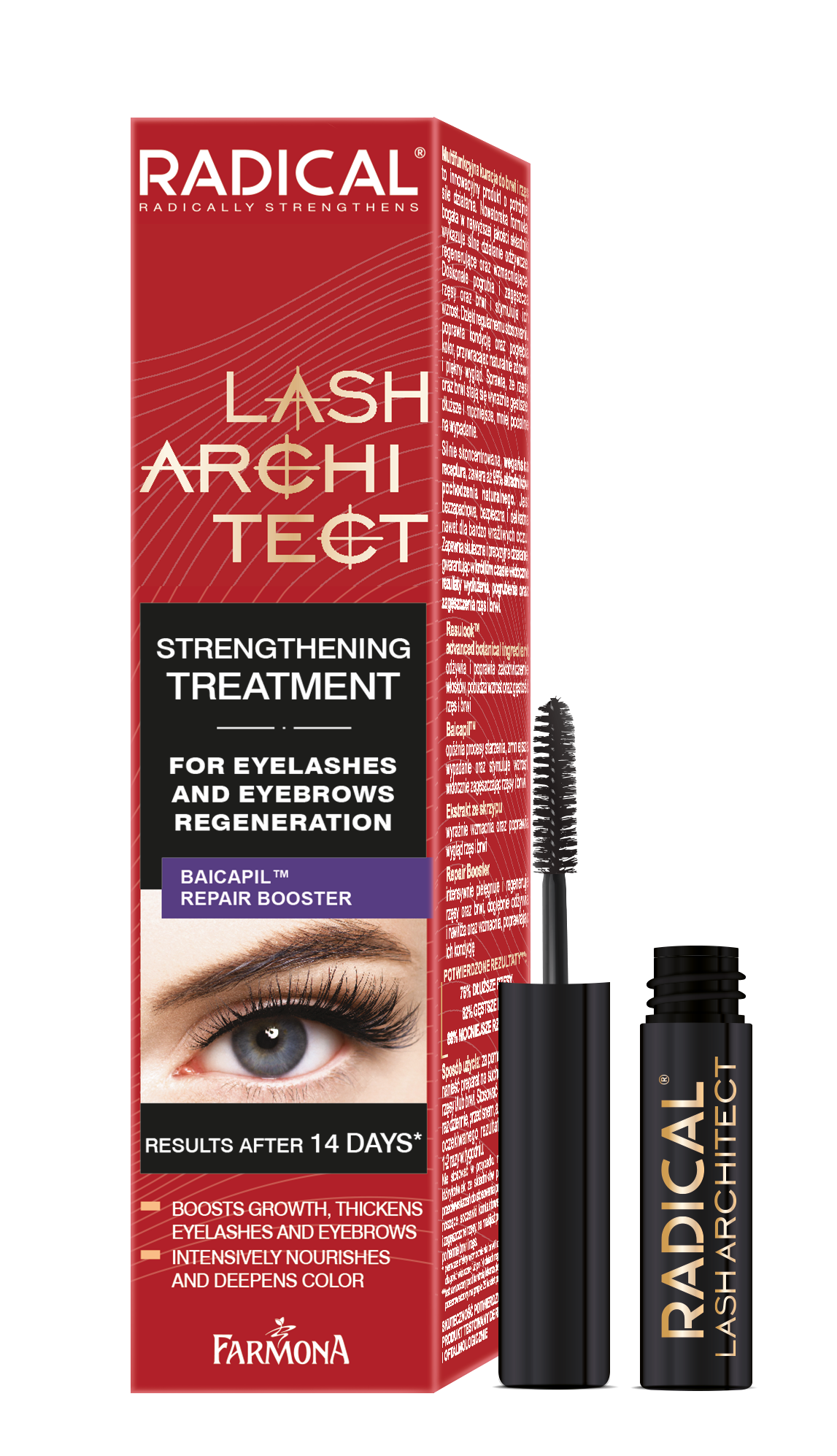 Radical Lash Architect skropstu un uzacu stiprināšanas procedūra Skropstu tušas