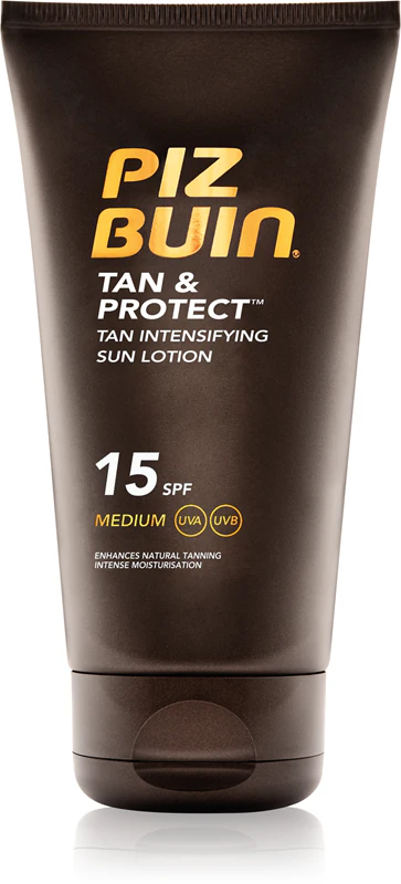 Leite protetor Piz Buin Tan & Protect que acelera o bronzeamento FPS 15