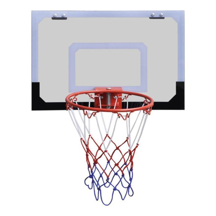 Mini aro de baloncesto con balón y bomba.