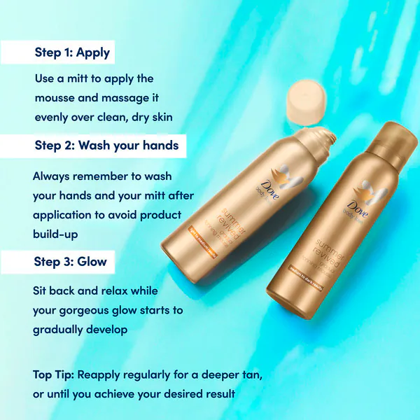 Dove Derma Gradual Self Tan ķermeņa putas, vidēji tumšas līdz tumšas, 150 ml