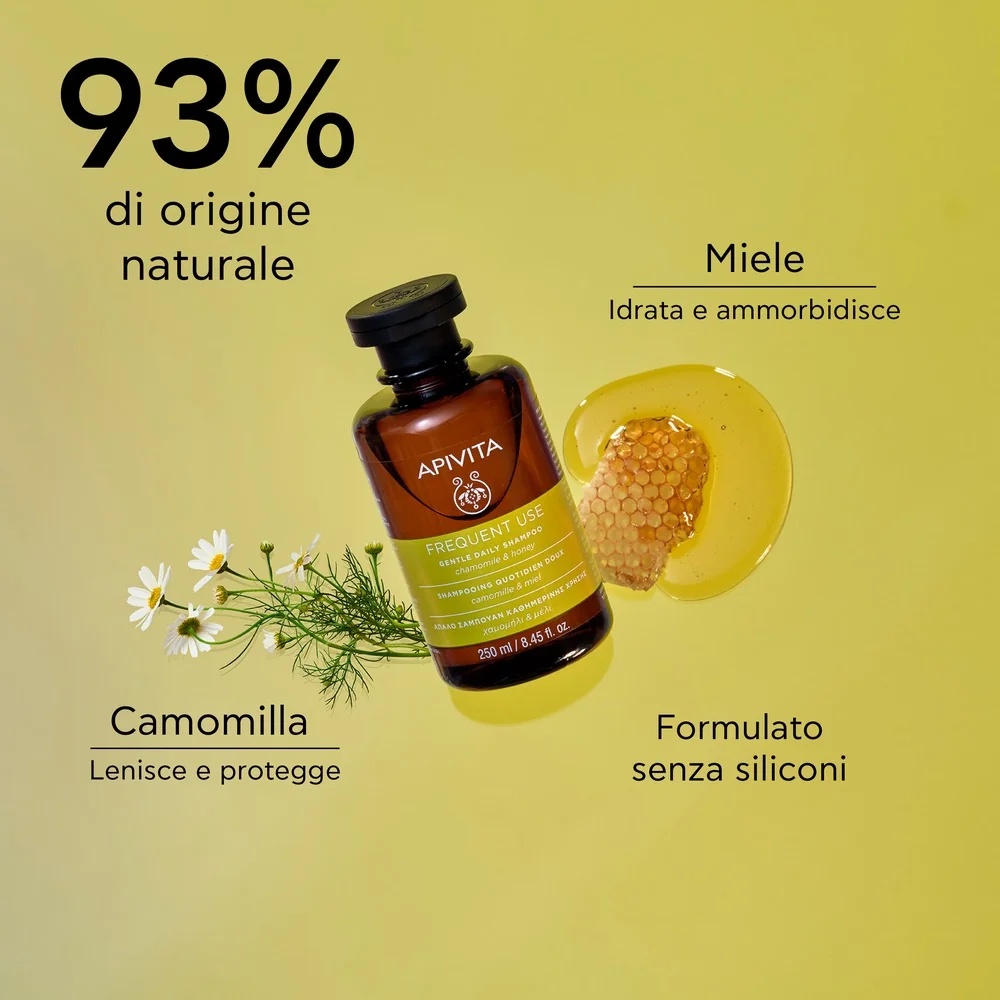 APIVITA Apivita milde dagelijkse shampoo voor frequent gebruik 250 ml kamille en honing