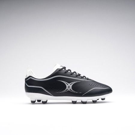 Chuteiras de Rugby Masculinas - GILBERT - CAGE TORQ MSX - Preto/Branco - Tamanho 40 - Travas Moldadas
