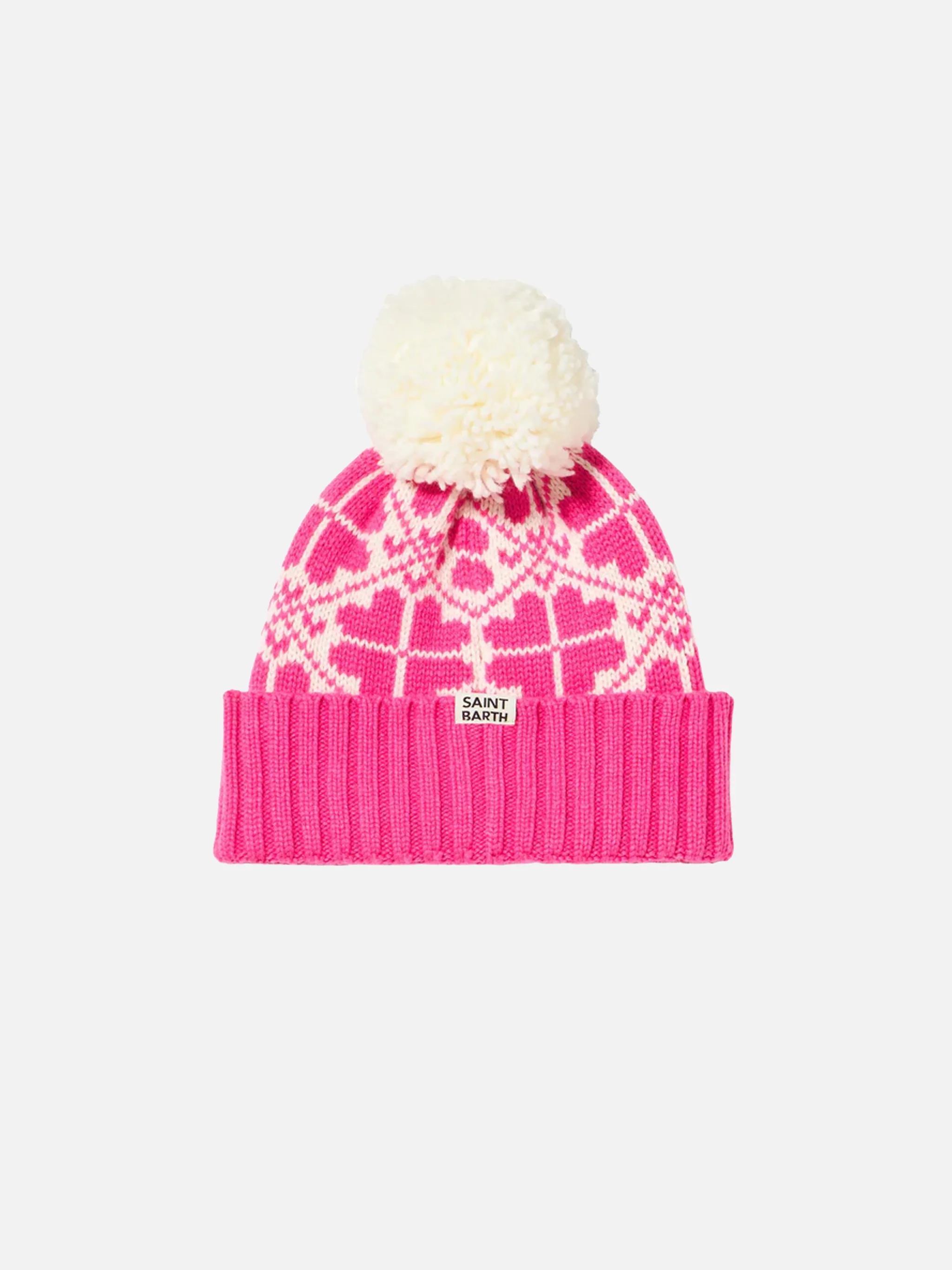 Chapeau rose fluo à motifs pour femme