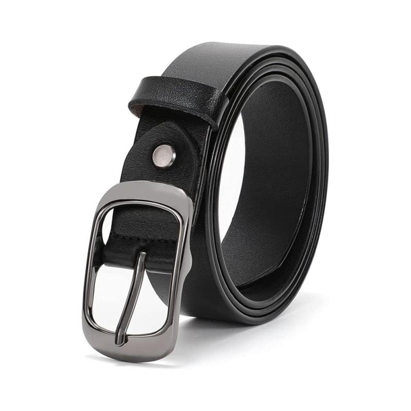Ceinture en cuir pour femme avec boucle en métal massif, ceinture tendance pour pantalons et jeans