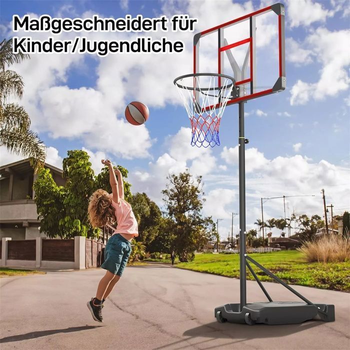 Basketball Hoop - NECHE - Adjustable 147-260cm - Wheels - Water or Sand Filled - Unisex