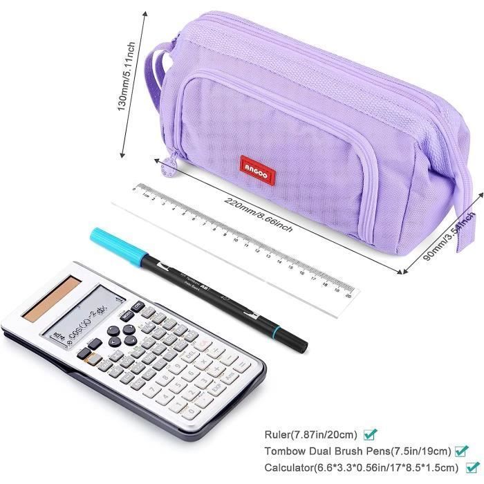 Large Capacity School Pencil Case, School Pencil Bag for Girls and Boys, Students, Mauve
