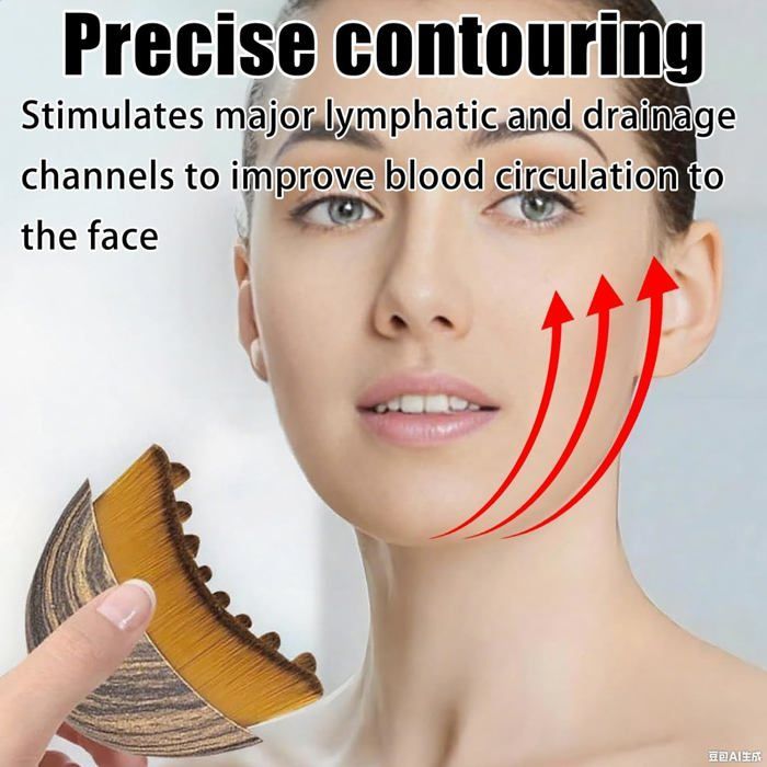 Juego de 2 cepillos para el contorno facial linfático, cepillo de drenaje linfático, cepillos faciales para uso en seco.