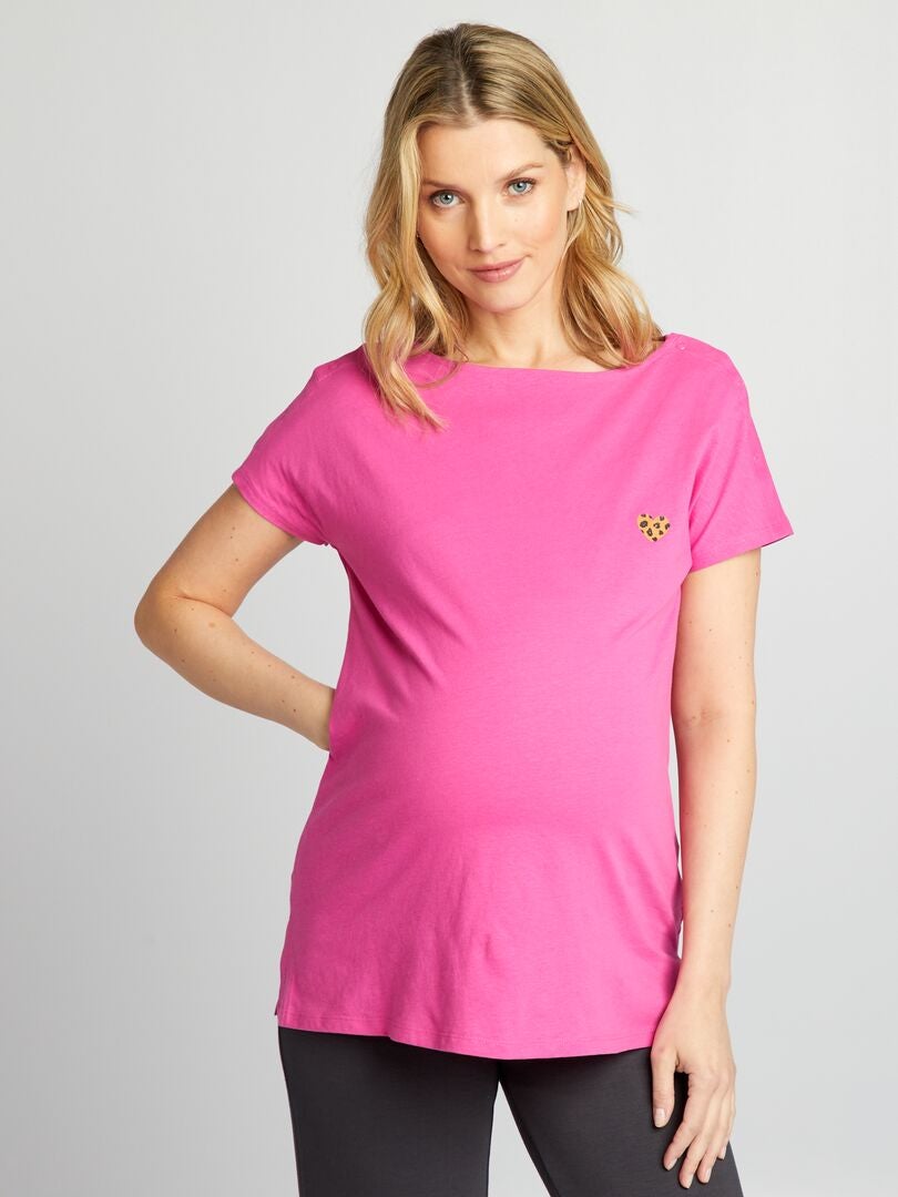 Zwangerschaps- en borstvoedingsshirt - ROZE