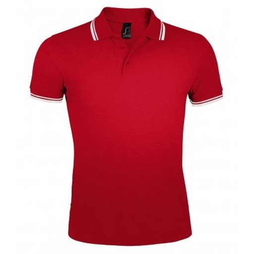 Sols Pasadena Kurzarm-Piqué-Poloshirt mit Zierstreifen