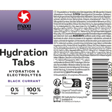 Maxi Nutrition Hydratační tablety s příchutí černého rybízu, 10 tablet