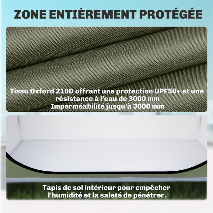 Tenda per bicicletta Outsunny - per 2 biciclette - Impermeabile - con tasca e borsa per il trasporto - Tessuto Oxford 210D - 200 x 80 x 170 cm - verde