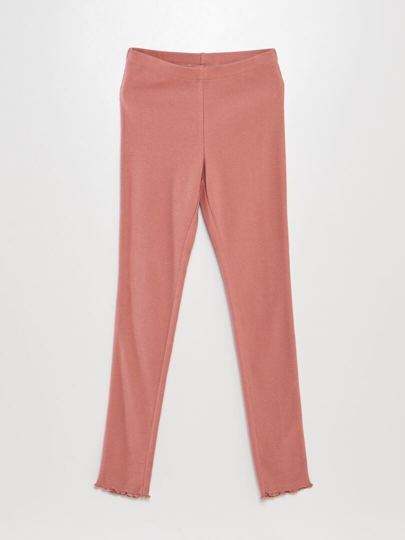 Dwuczęściowy komplet piżamowy – koszulka + legginsy – różowy