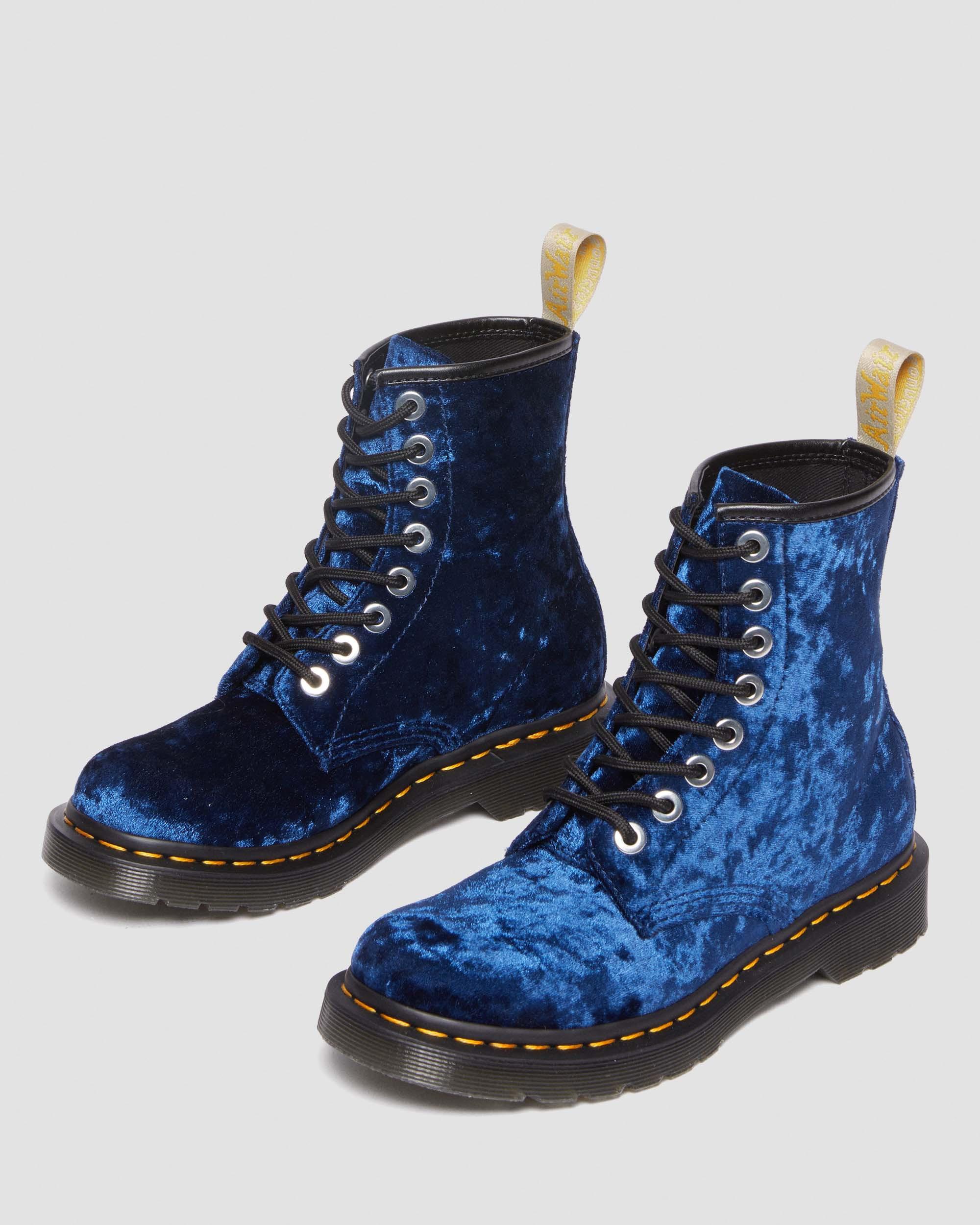 Vegan 1460 Women's Crushed Velvet Lace Up Boots