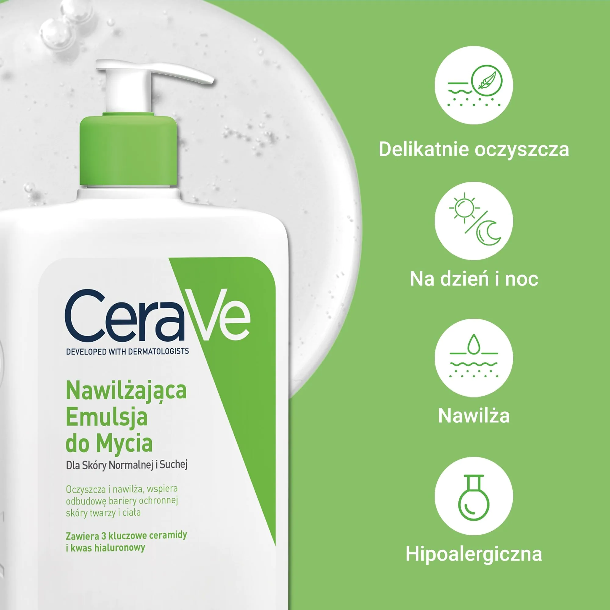 CeraVe Nawilżająca emulsja do mycia skóry suchej i normalnej, 1000 ml