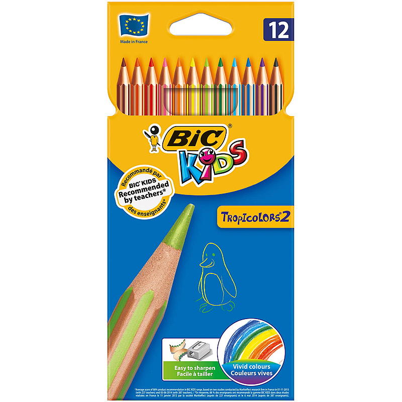 BIC Farveblyanter 12 stk. Børn Tropicolor BIC