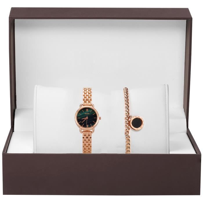 Montre élégante pour femmes RMEGA - Vintage - Analogique - Bracelet en acier inoxydable/cuir