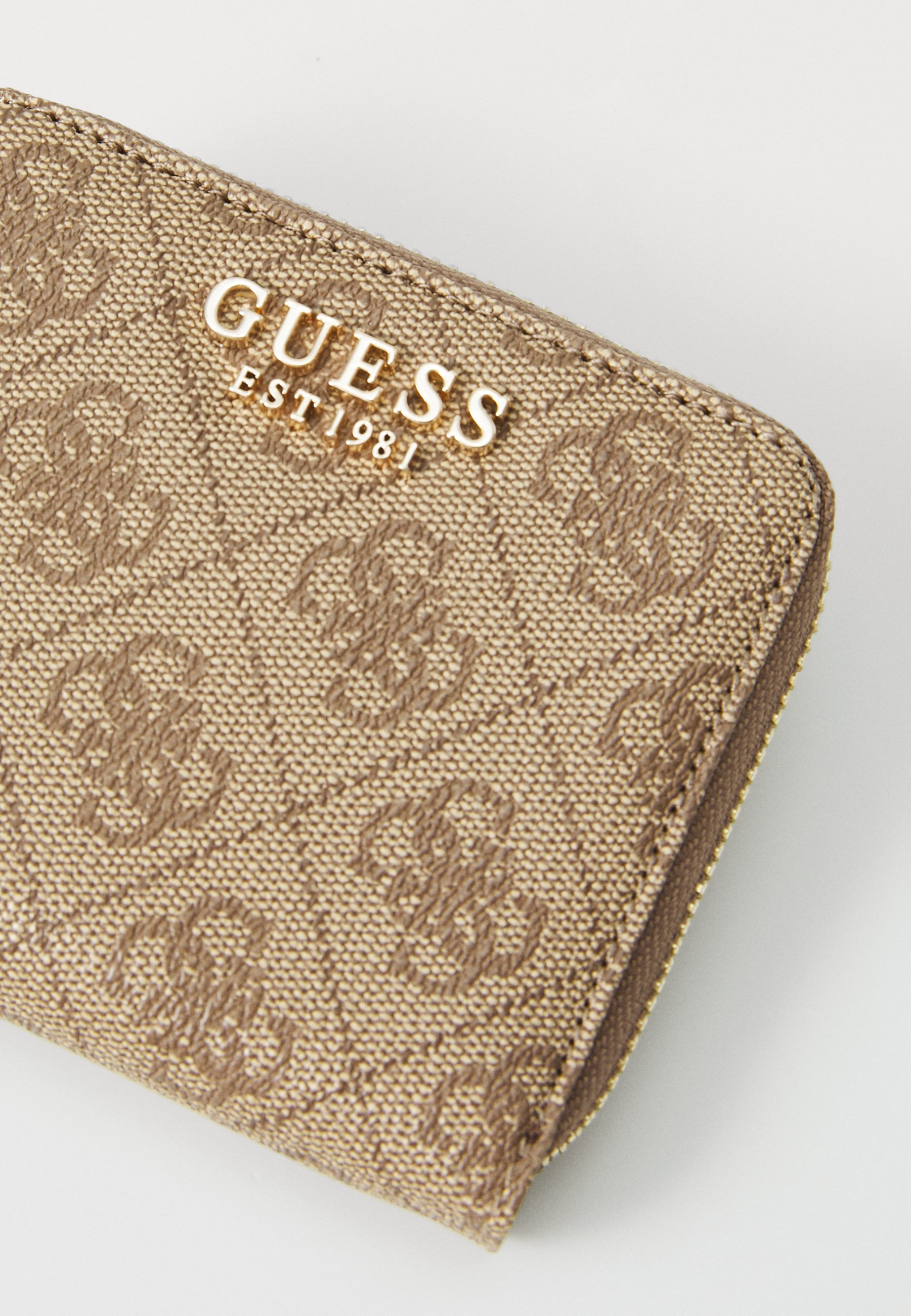 Guess LAUREL SMALL ZIP AROUND - Portemonnee - latte logo