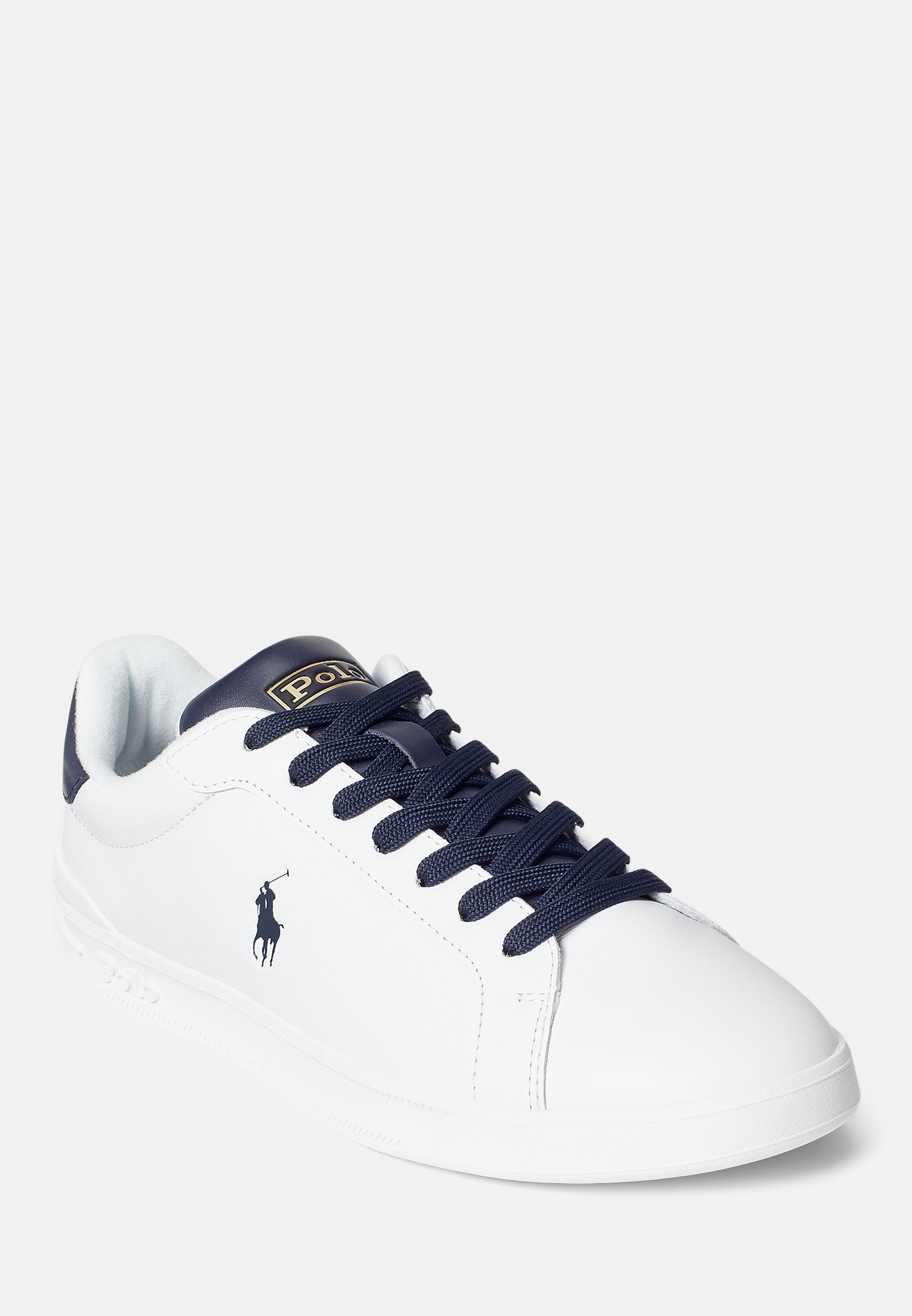 Polo Ralph Lauren COURT LEATHER SNEAKER - Sneakers - bianco/blu navy