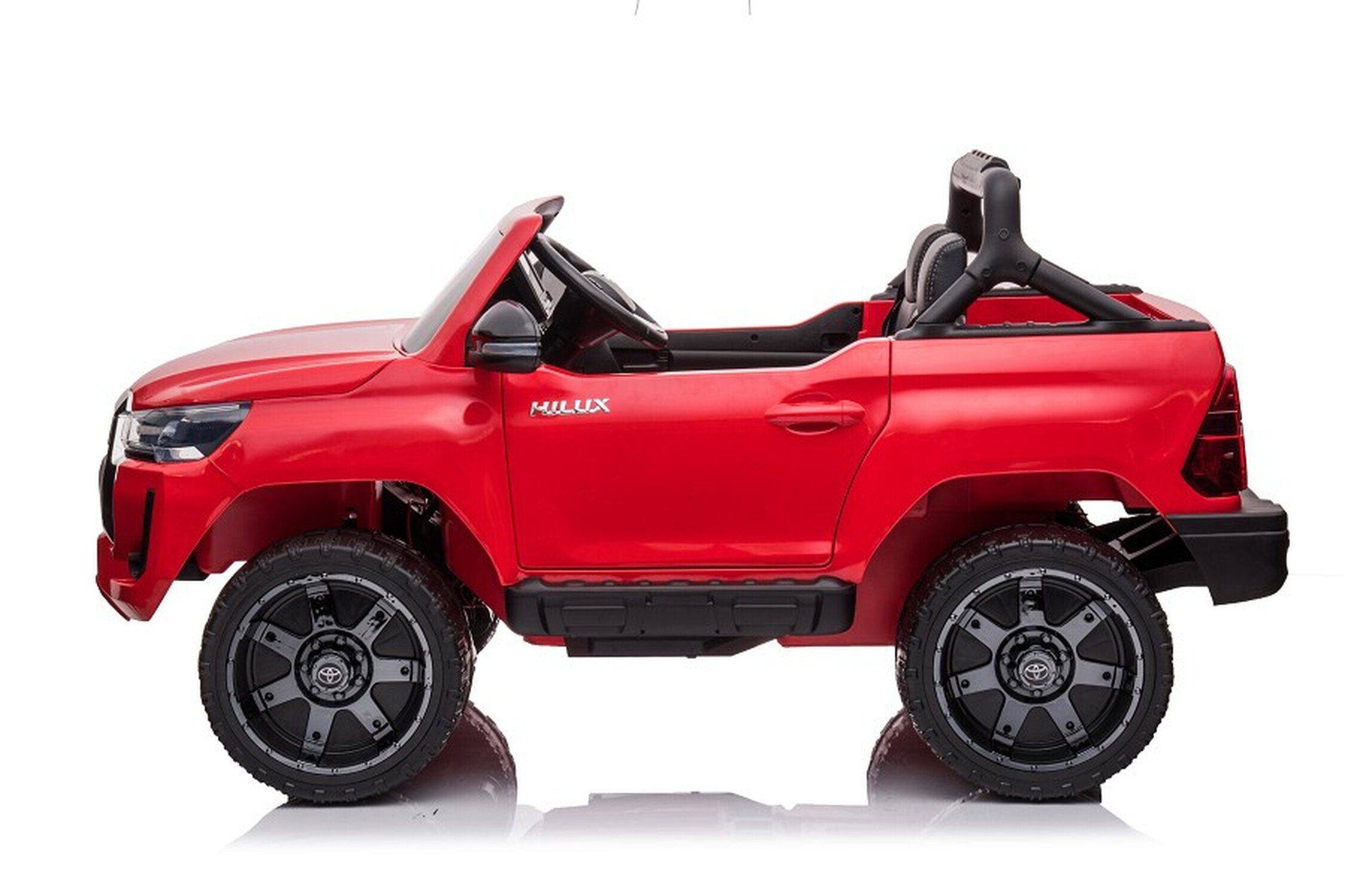Samochód elektryczny dla dzieci TPFLiving Toyota Hilux - silnik: 4 x 12 V - akumulator: 1 x 12 V/14 Ah, ładowność 40 kg, samochód dla dzieci - samochód elektryczny ze skórzanym siedzeniem i pasem bezpieczeństwa
