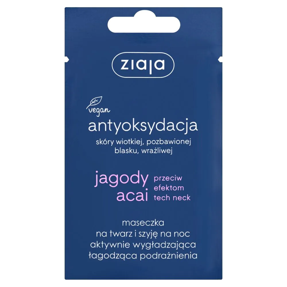 Ziaja Antyoksydacja Jagody Acai Maseczka na noc Wygładzająco-Łagodząca