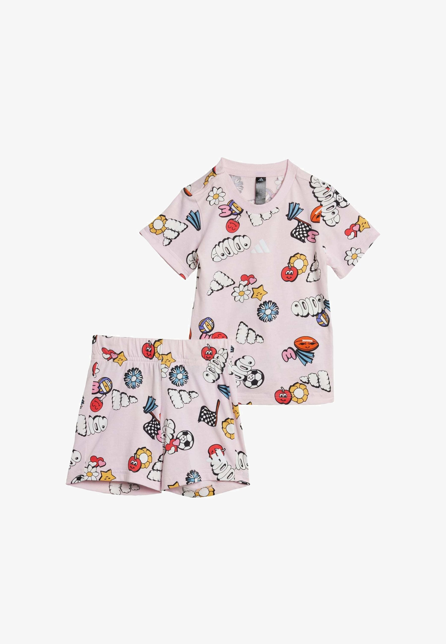 adidas Performance SEASONAL ESSENTIALS - Survêtement enfant imprimé intégral - rose clair/multicolore/blanc