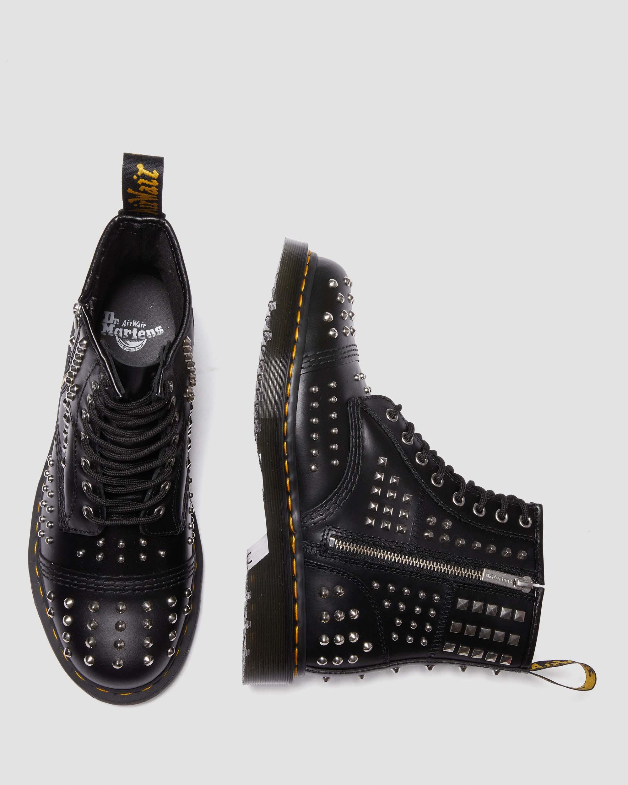 1460 Studded Zip Atlas Leather Lace Up Boots