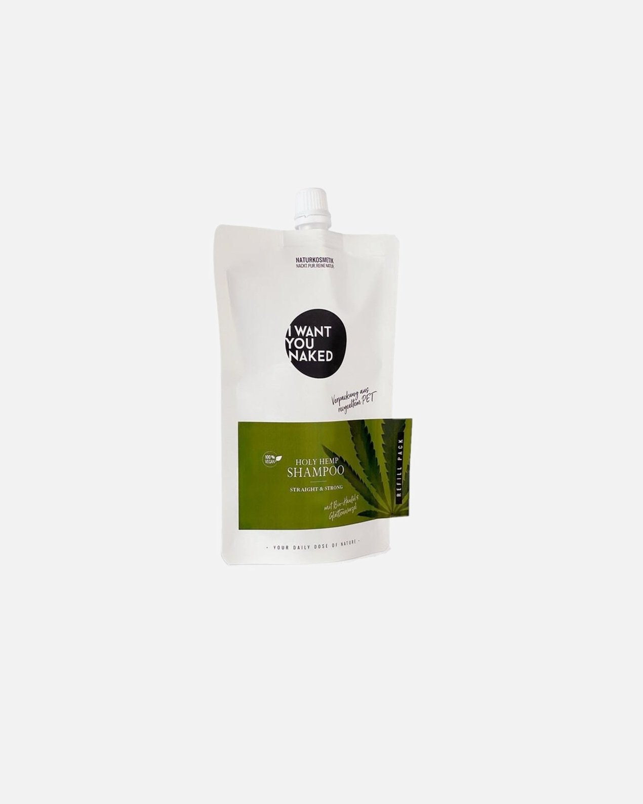 Náhradná náplň šampónu Holy Hemp pre rovné a silné vlasy WANT YOU NAKED - 250 ml