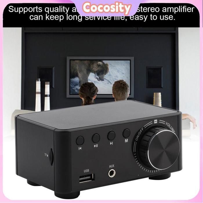Amplificador digital Cocosity HIFI Bluetooth 5.0, placa amplificadora de audio digital, placa de circuito electrónico, accesorios, negro